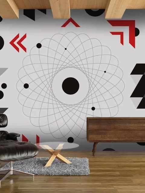 Colorful Geometric Lines Wallpaper Mural
