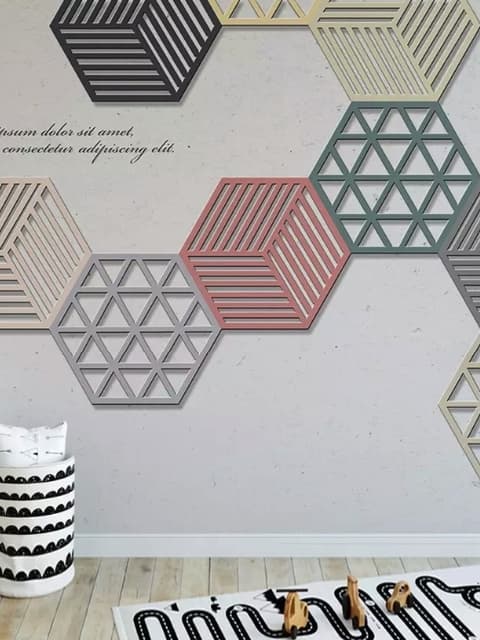 Geometric Hexagonal Shapes Wallpaper Mural