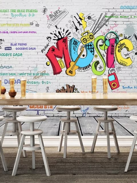 Street Graffiti Rock Music Wallpaper Mural