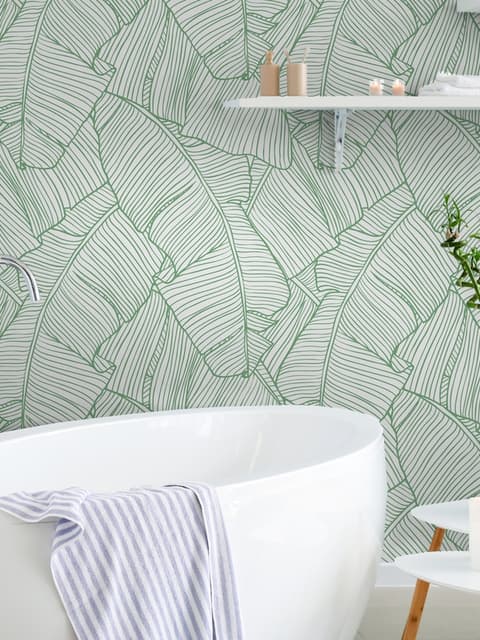 Abstract Lines Palm Leaves Wallpaper Mural