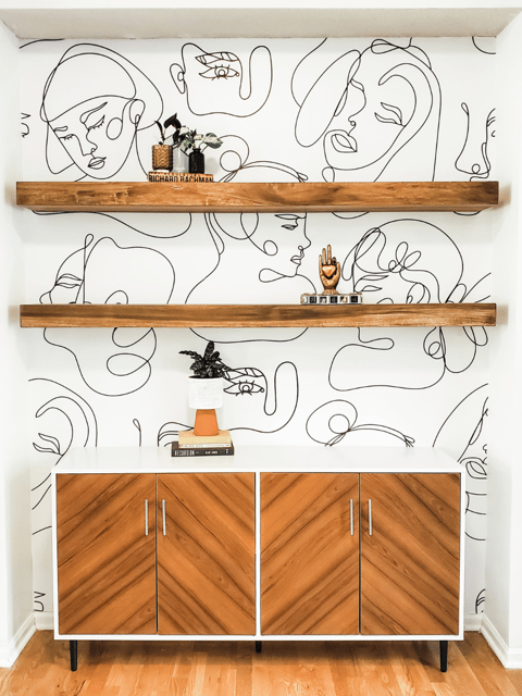 Elegant Abstract Faces Wallpaper Mural