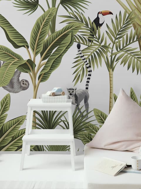 Banana Leaf with Toucan Koala Animals Wallpaper Mural
