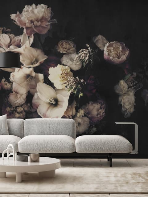 Dutch Dark Floral Wallpaper Mural