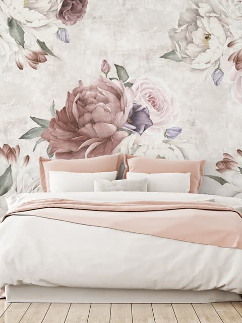 Soft Peony Floral Wallpaper Mural
