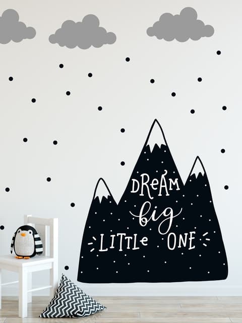 Kids Black Mountains and Dark Moon Wall Decal Sticker