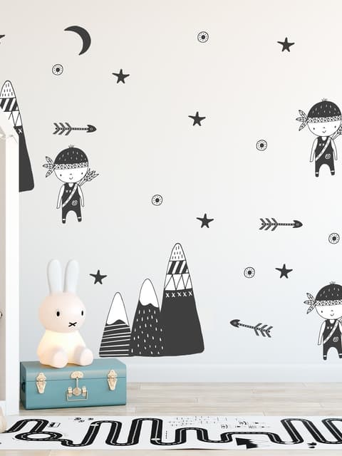 Kids Woodland for Boys Black Mountains Wall Decal Sticker