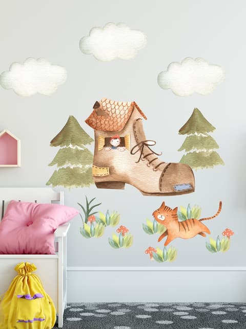 Kinder Woodland Schuh mit niedlichen Katzen Wandtattoo