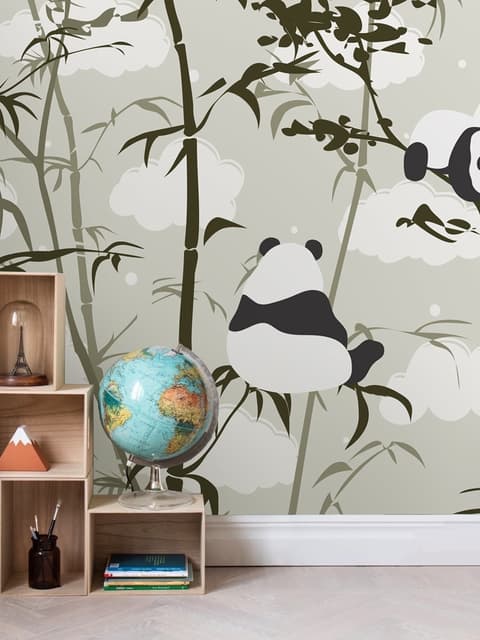 Niedliche Panda mit Bambusbaum Fototapete