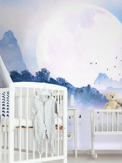 Papier peint panoramique pour enfants avec petit canoë