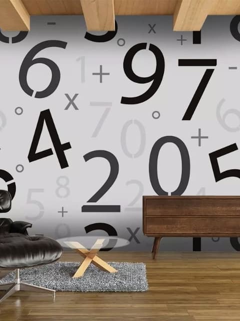 Papier peint panoramique des nombres de mathématiques