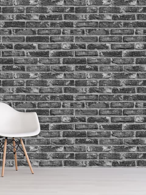 Grunge Black White Brick Wallpaper Mural