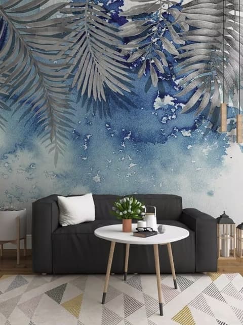 Nordic Style Tropical Leaves Wallpaper Mural
