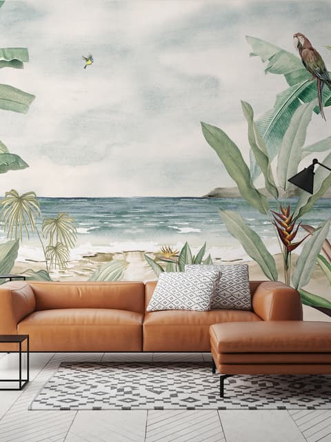 Tropical Beach View Wallpaper Mural