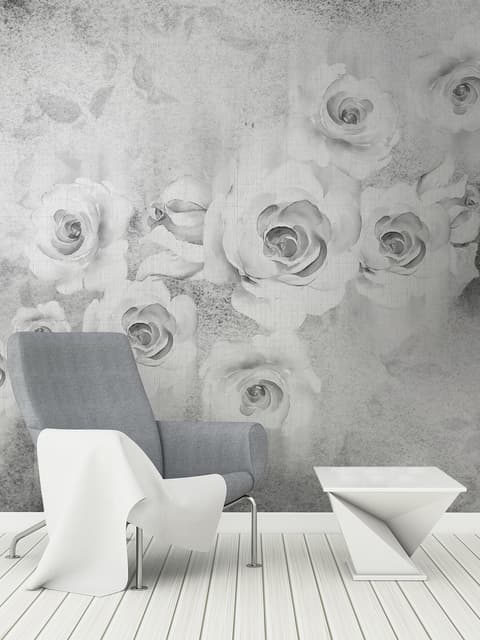 Papier peint bouquet roses aquarelle