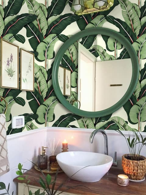 Exotic Banana Leaf Wallpaper Mural