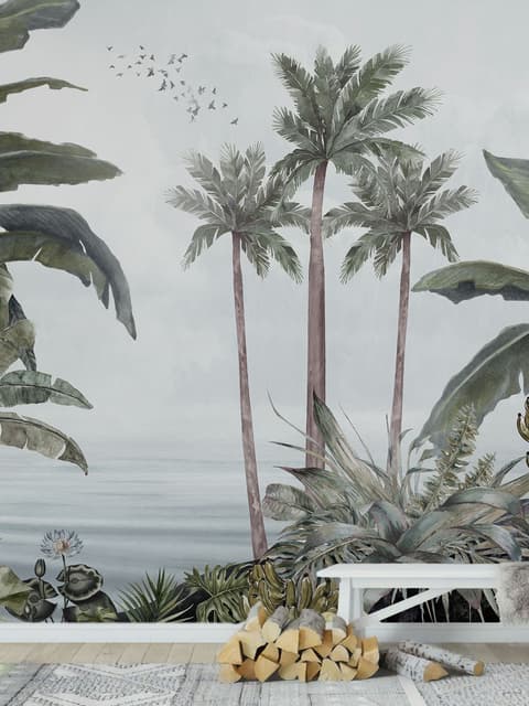 Exotic Forest on Seaside Wallpaper Mural