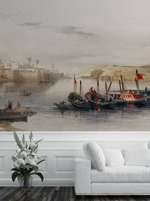 Seashore in Rural Life Historical Art Wallpaper Mural