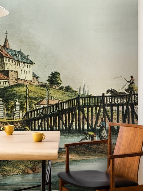 Historical Lake View with Palace Wallpaper Mural