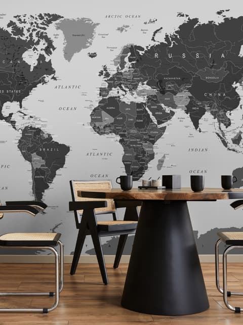World Map Wallpaper Mural