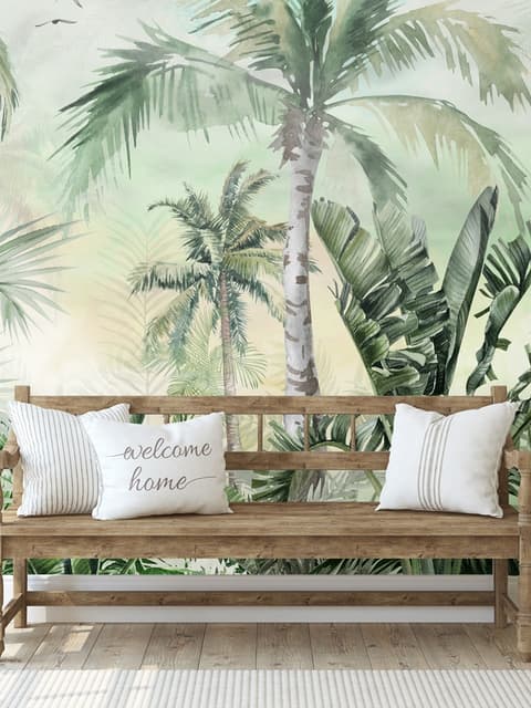 Exotic Palm Tree Landscape Wallpaper Mural