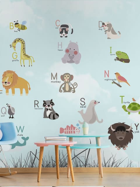 Papier peint panoramique Alphabet des animaux colorés
