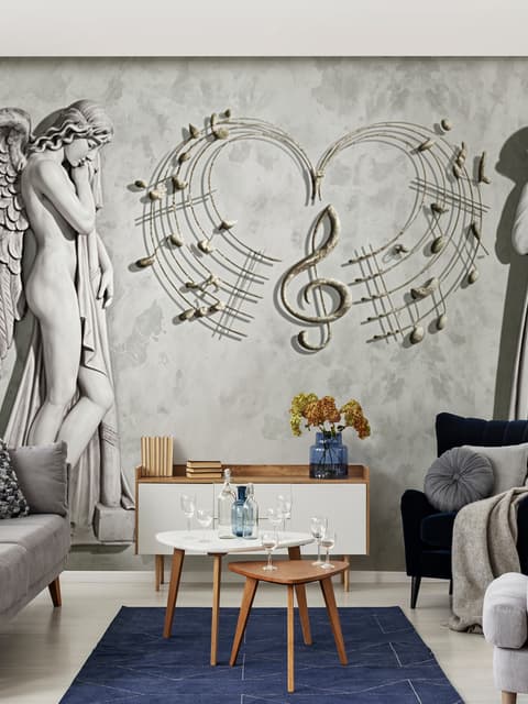 Sophisticated Angel Sculpture Wallpaper Mural