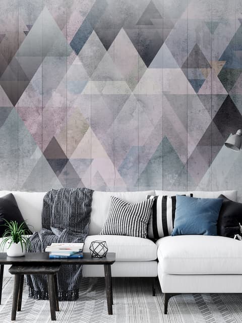 Watercolor Geometric Triangle Pattern Wallpaper Mural