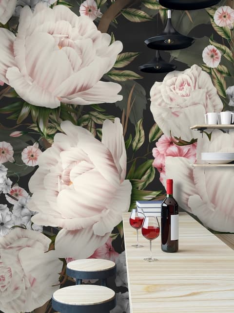 Papier peint panoramique fleurs légères