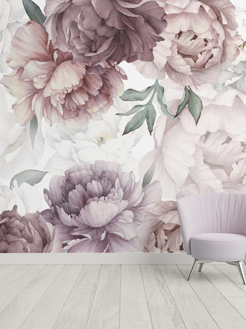 Soft Peony Nursery Floral Wallpaper Mural