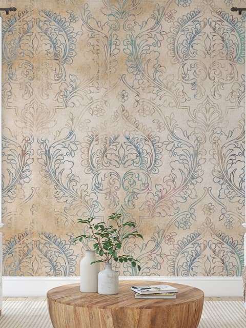 Baroque Style Damask Art Grunge Wallpaper Mural