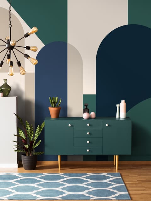 Geometric Abstract Shape Art Deco Wallpaper Mural