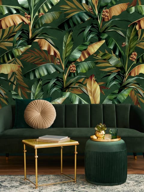 Palm and Banana Leaf Wallpaper Mural