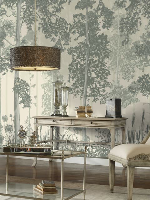 Monochrome Tree Forest Silhouette Wallpaper Mural