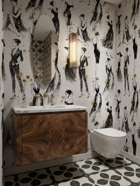Modern Fashion Women Sketch Wallpaper Mural