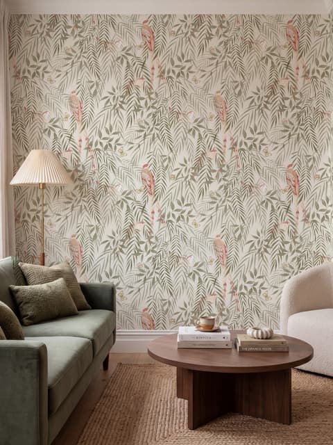 Watercolor Tropical Bird Garden Wallpaper Mural