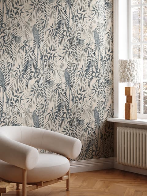 Watercolor Tropical Bird Garden Wallpaper Mural