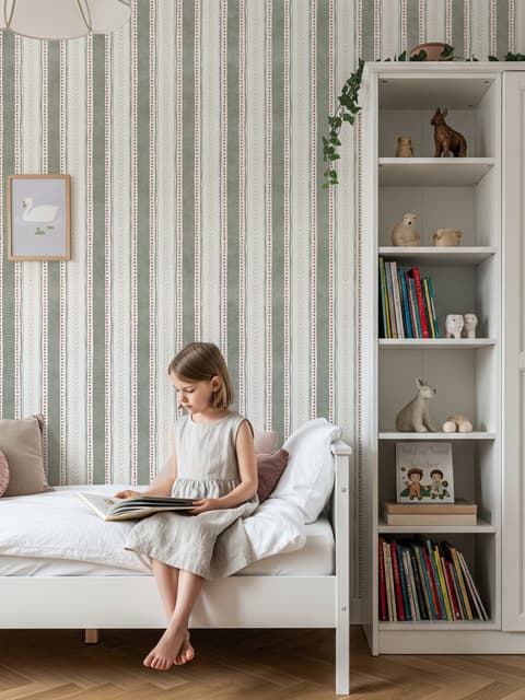 Playful Nursery Stripe Lines Wallpaper Mural