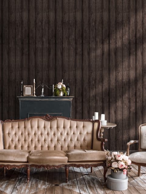 Vintage Wood Look Panel Wallpaper