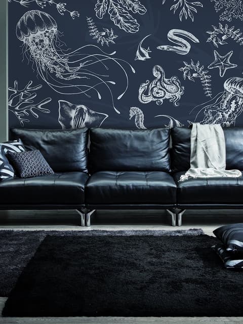 Sea Life Drawing Art Underwater Wallpaper Mural