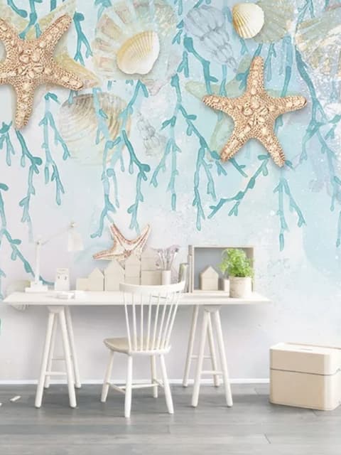 Undersea with Starfish Wallpaper Mural