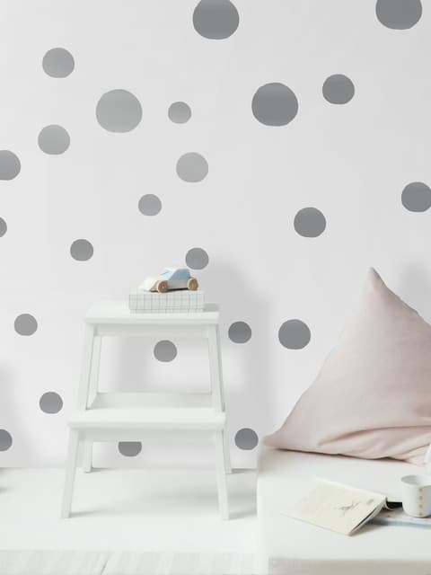 Silver Polka Dots Wall Decal Sticker
