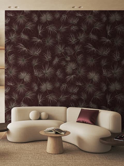 Tropical Palm Leaf and Birds Wallpaper Mural