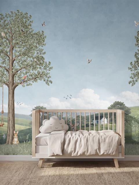 Kids Forest Animals Landscape Wallpaper Mural