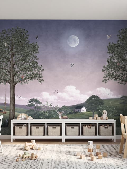Kids Forest Animals Landscape Wallpaper Mural