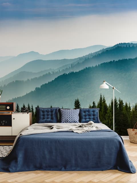 Foggy Mountains Landscape Wallpaper Mural