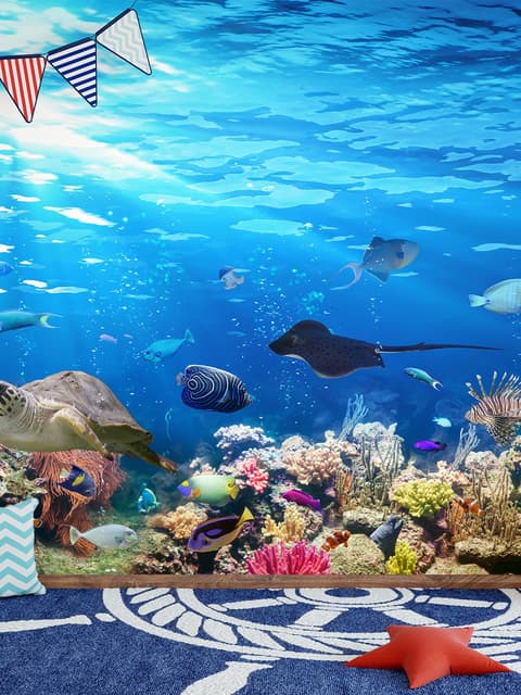 Ozeanfische in der Unterwasser-Fototapete