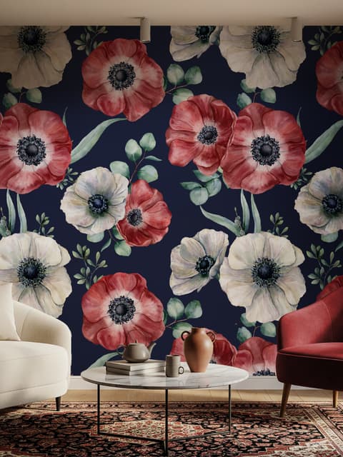 Corn Poppy Floral Wallpaper Mural