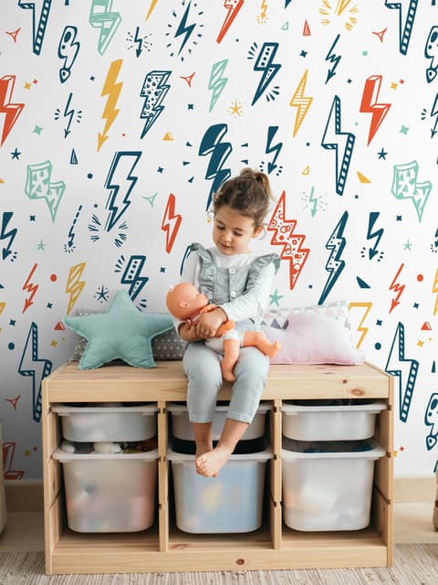 Papier peint motif éclair pour enfants