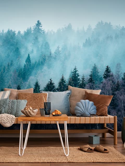 Misty Forest View Wallpaper Mural