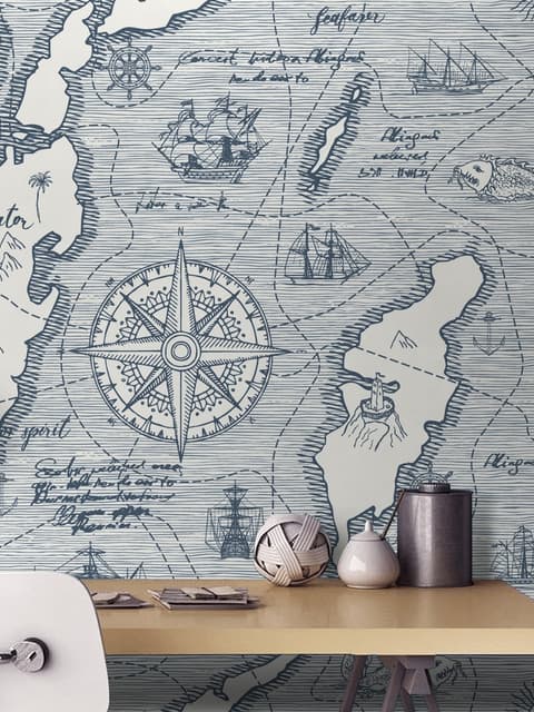 Travel Map Wallpaper Mural